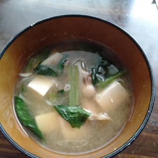 舞茸と小松菜の味噌汁